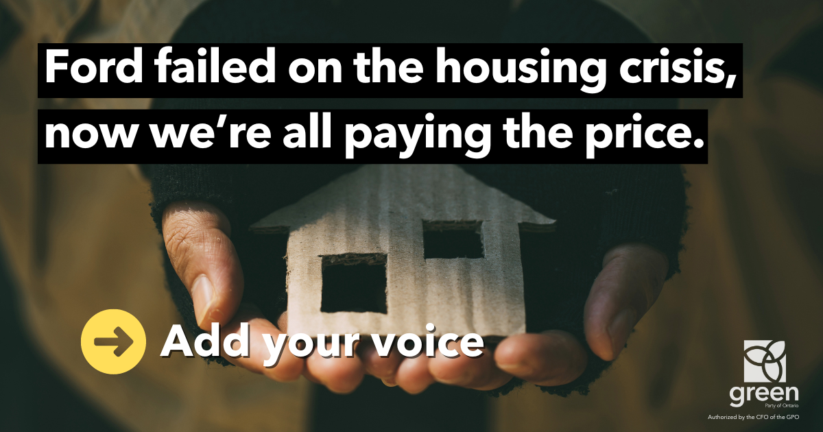 It's time for a real housing plan Ontario Greens