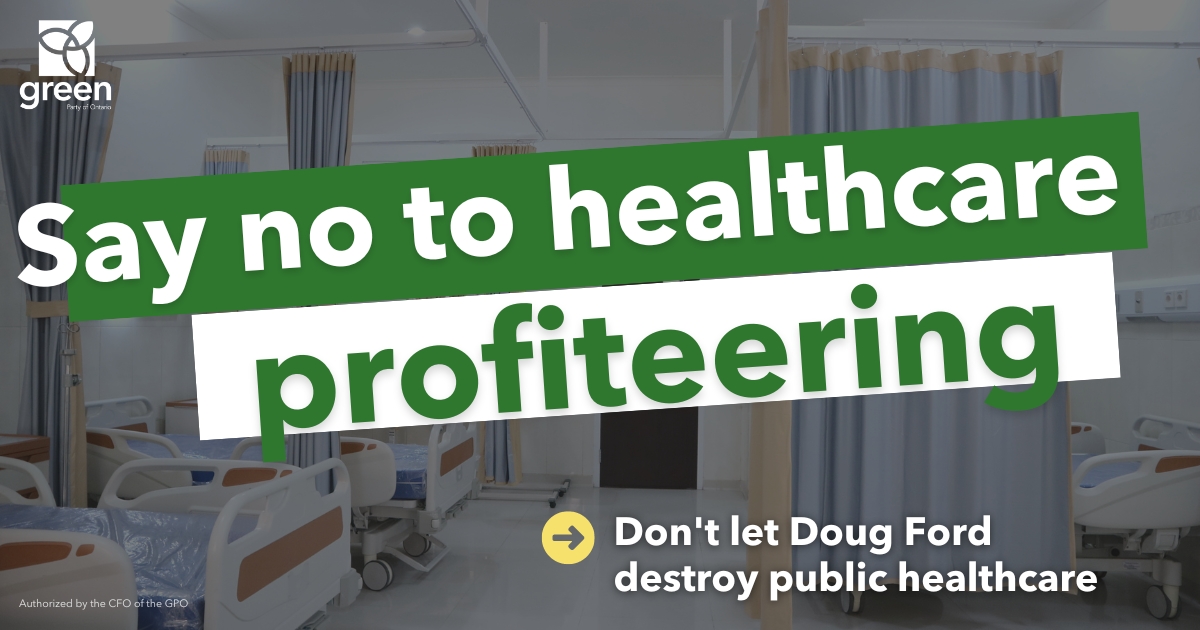 Join me in demanding that Premier Ford and health minister Sylvia Jones immediately abandon their scheme to privatize our #healthcare system and commit to putting patient care first. #onpoli