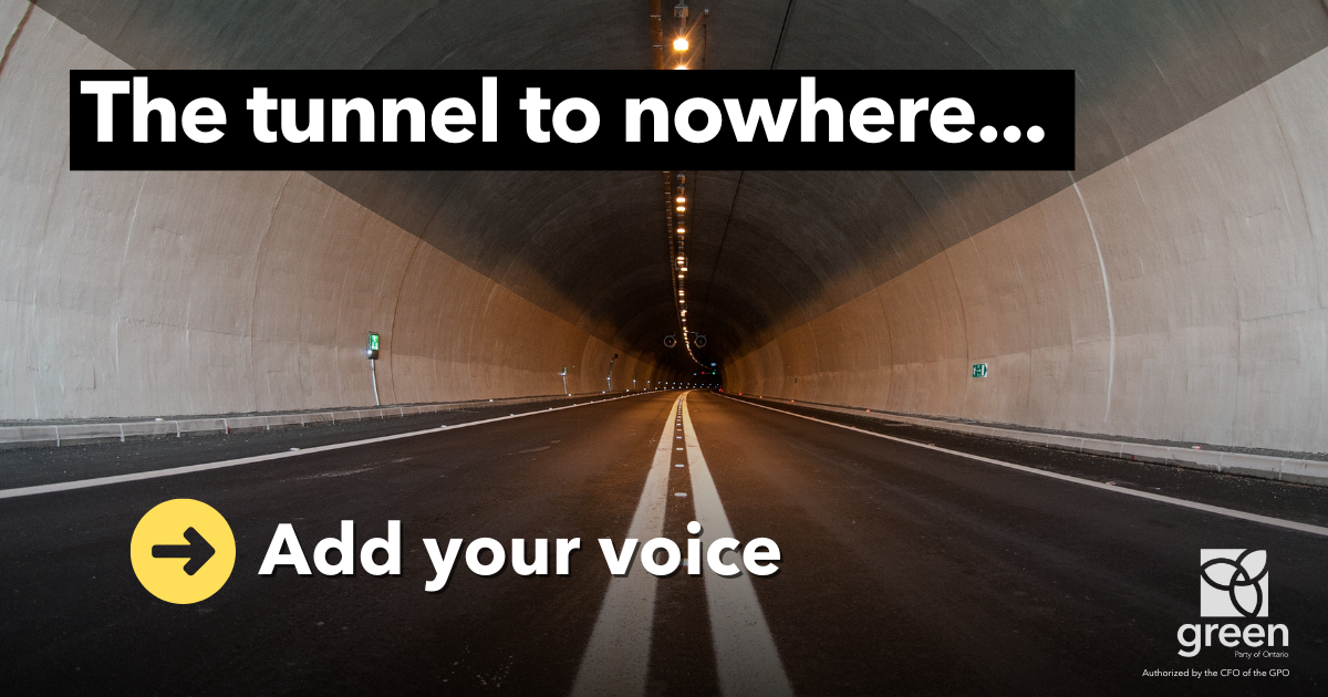 Halt progress on Highway 401 tunnel